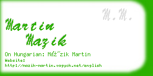 martin mazik business card